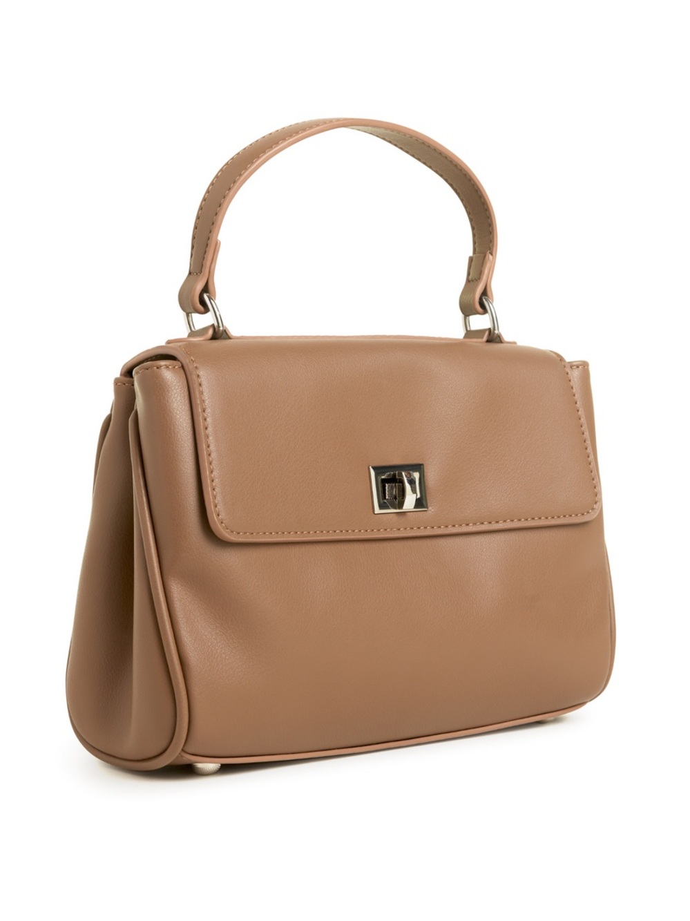 Walter Baker Tan Top-Handle Satchel with Turn-Lock | Cedar